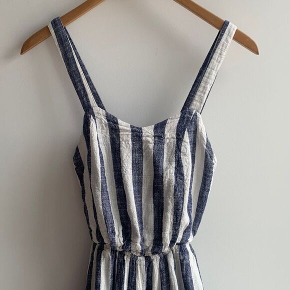 Reset by Jane Tie-Back Jumpsuit Blue/White SzS - Picture 2 of 10